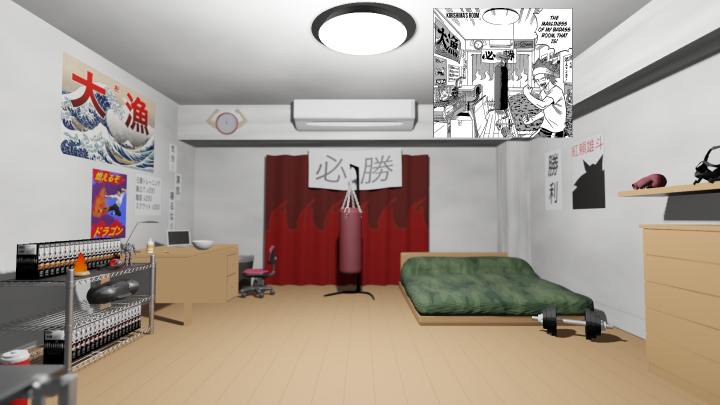 Kirishimas room 3D modeled by DrSuck on DeviantArt