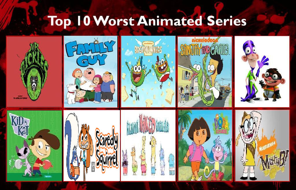 Top 10 Worst Animated Series (update) by Burgermaster92 on DeviantArt