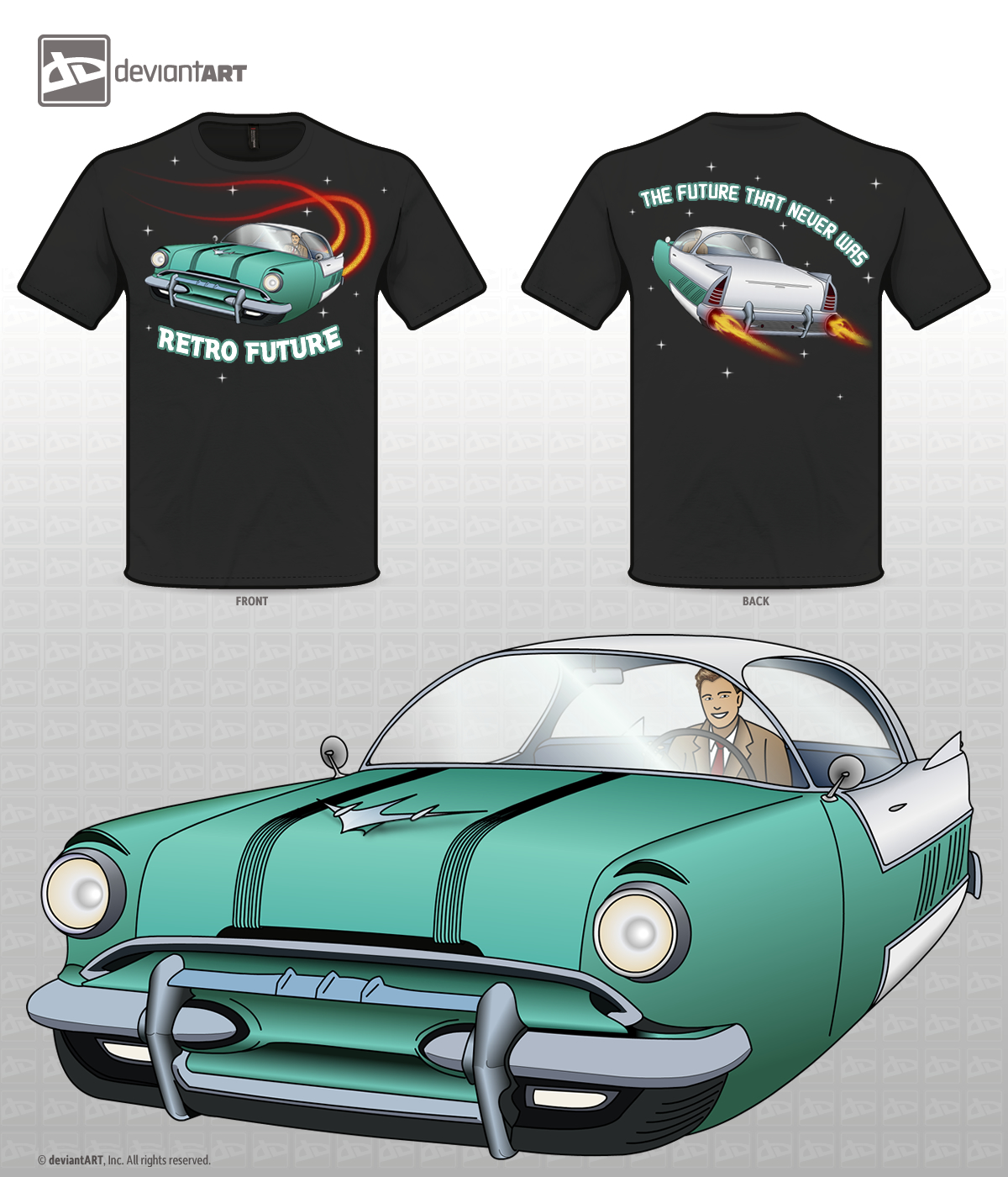 50s Fantasy - Retro Future Tshirt Design