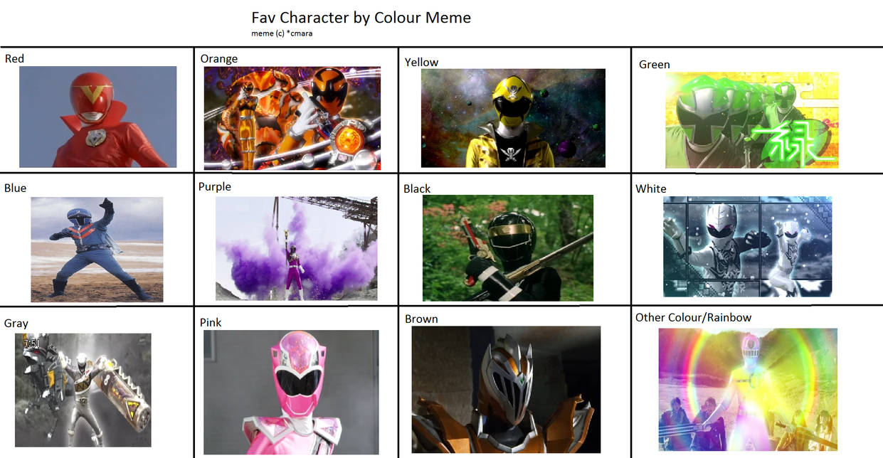 Sentai By Color (By My Favorite) by tindy2 on DeviantArt