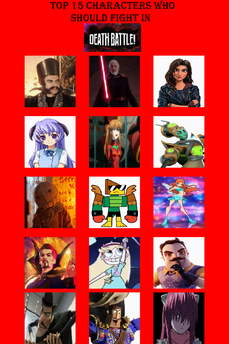 Death Based Characters Top 15 Characters for Death Battle by tindy2 on DeviantArt
