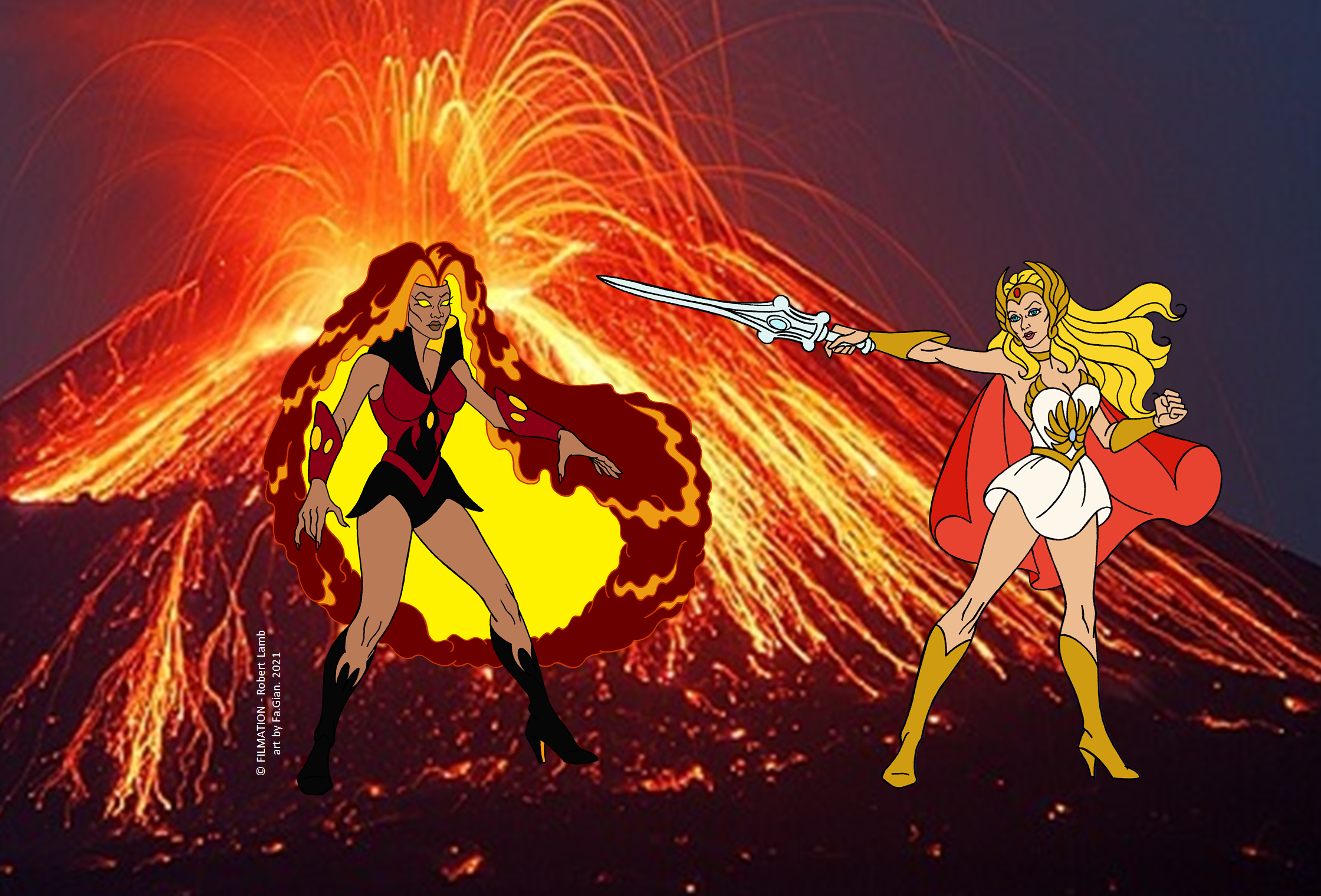 She Volcano Volcana vs. She-Ra by FaGian on DeviantArt