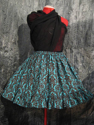 Blue and Brown Demask Skirt