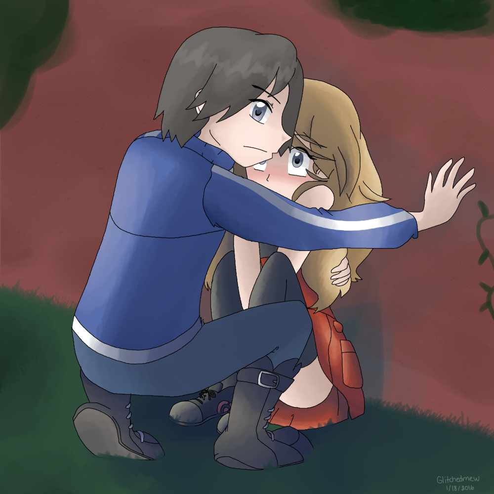 Calem Protecting Serena By Glitchedmew On DeviantArt.