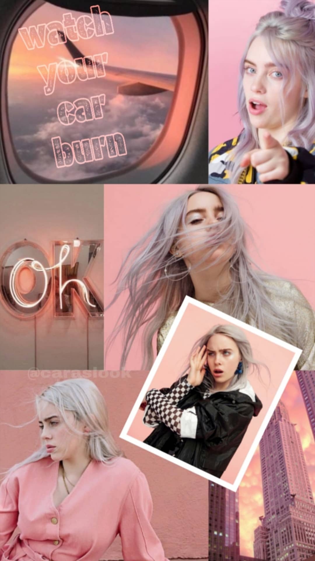 Billie Eilish pink aesthetic wallpaper
