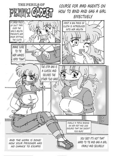 Penny in Bondage Manga Page With Text