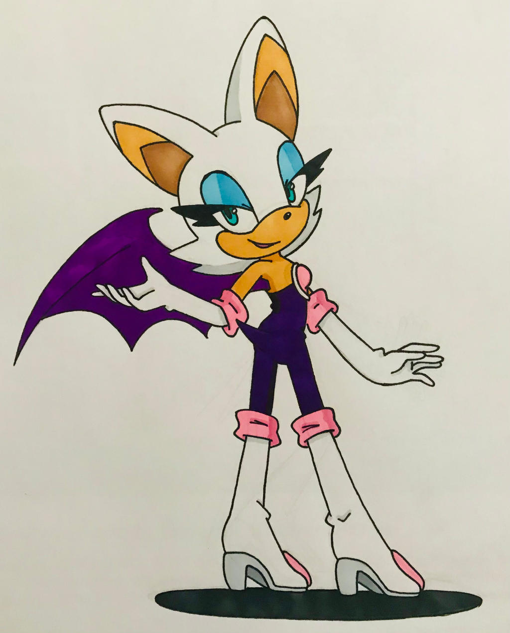 (Coloured) Rouge. by Nightshadethedark16 on DeviantArt
