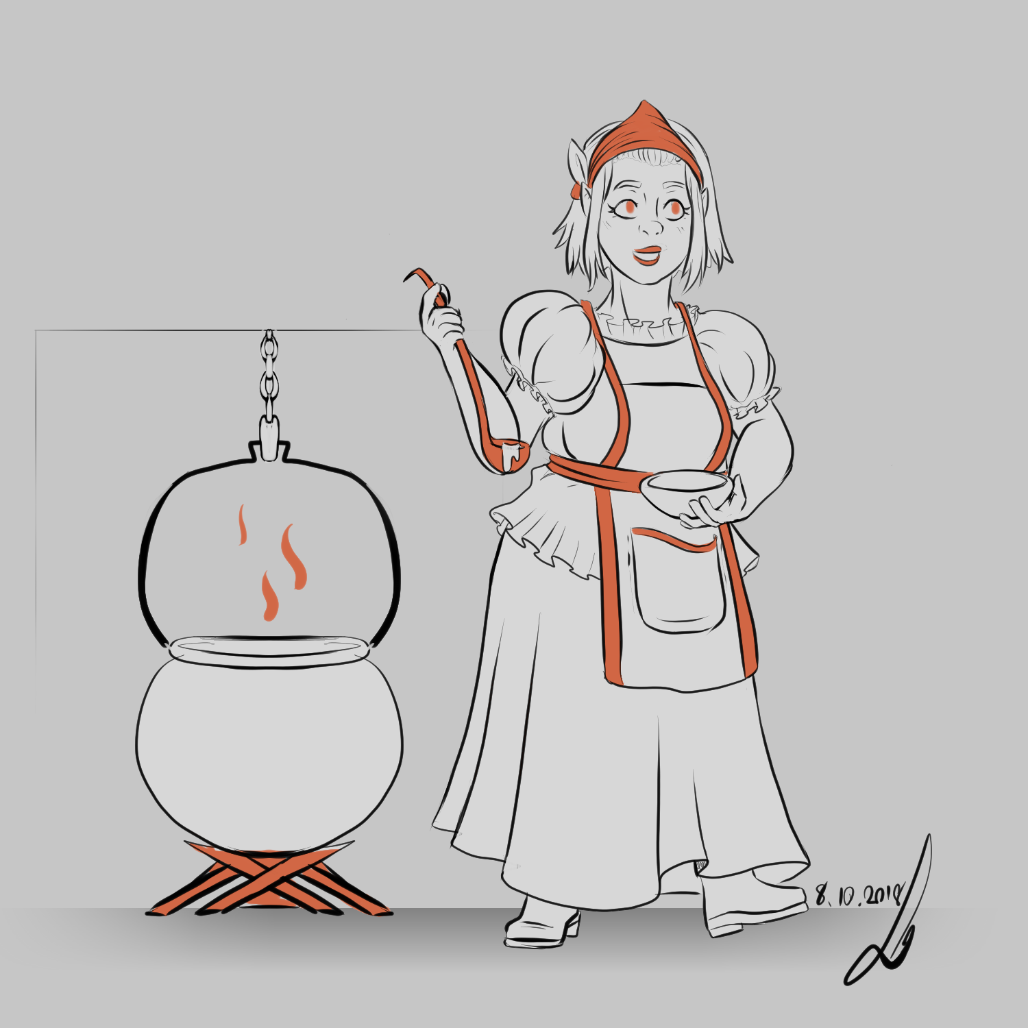 Halfling Cooking Halfling cook, Inktober 2018 #8 by LeoTao on DeviantArt
