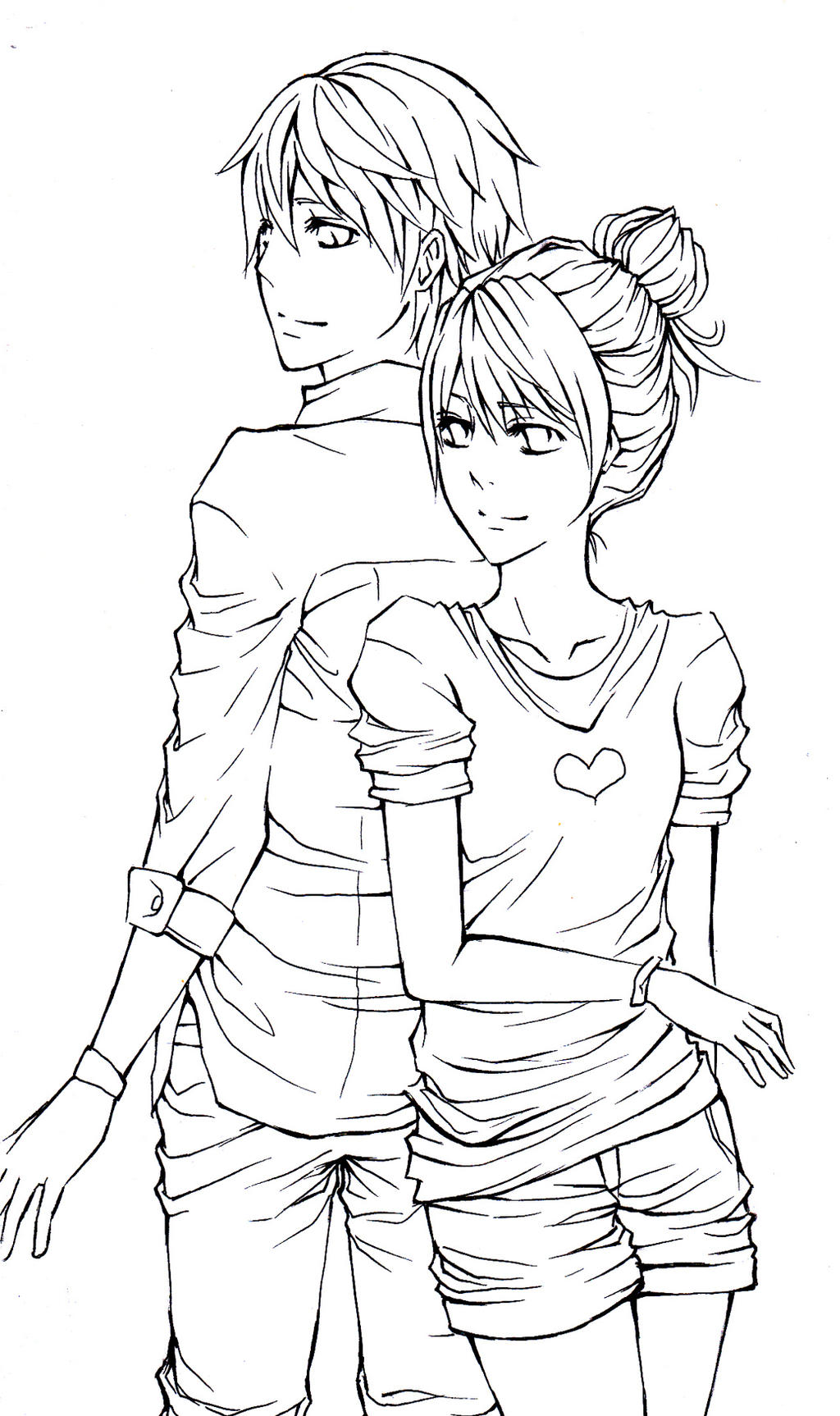 Couple Lineart by misunderstoodpotato on DeviantArt