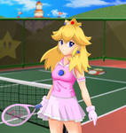 peach tennis court by Razorkun