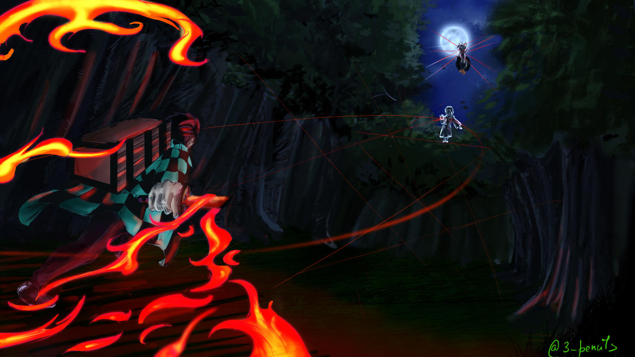 Tanjiro Vs Rui Fanart By 3pencils On Deviantart