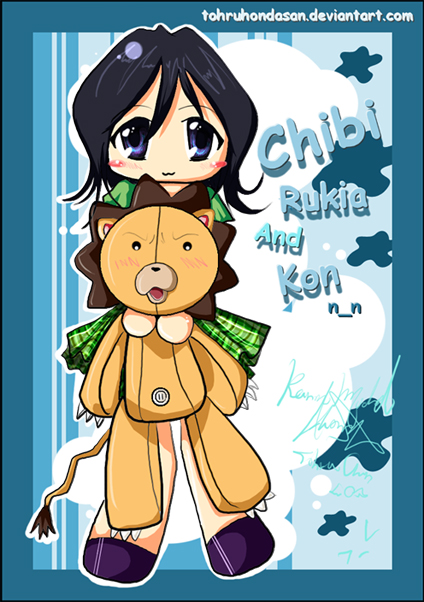 Chibi Rukia and Kon by TohruHondaSan