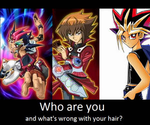 Yusei asks Yugi Jaden and Yuma