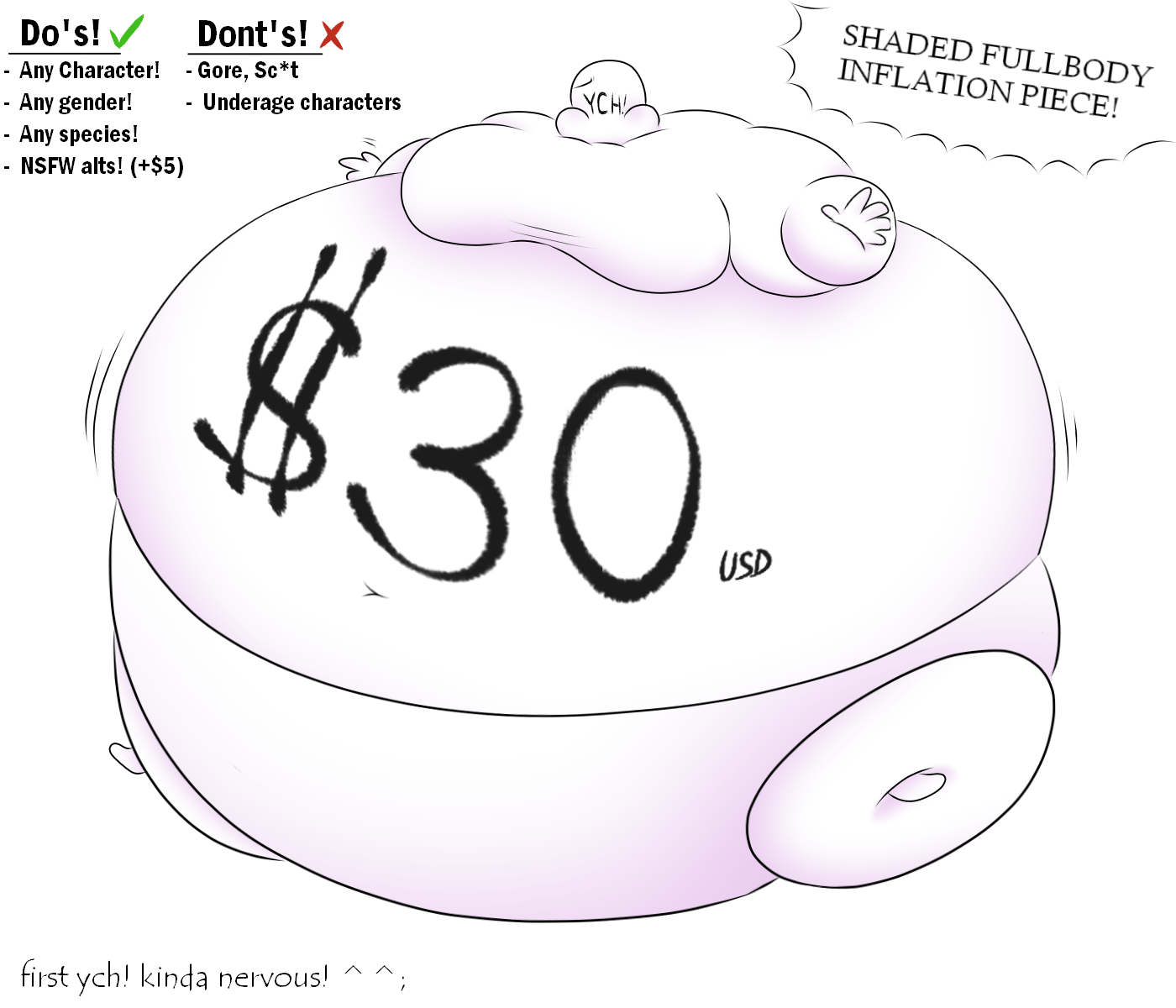 Ych Inflation Big and Bloated! - YCH Drawing #1 by MyKnives on DeviantArt