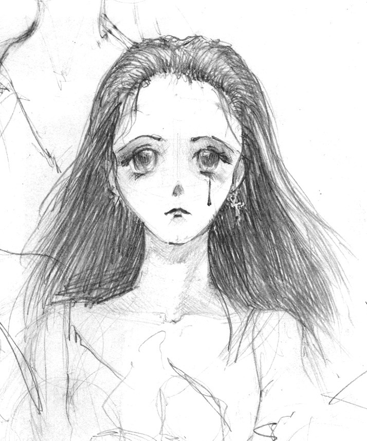 Anime Sketch Sad Girl 1 By Lyth On Deviantart