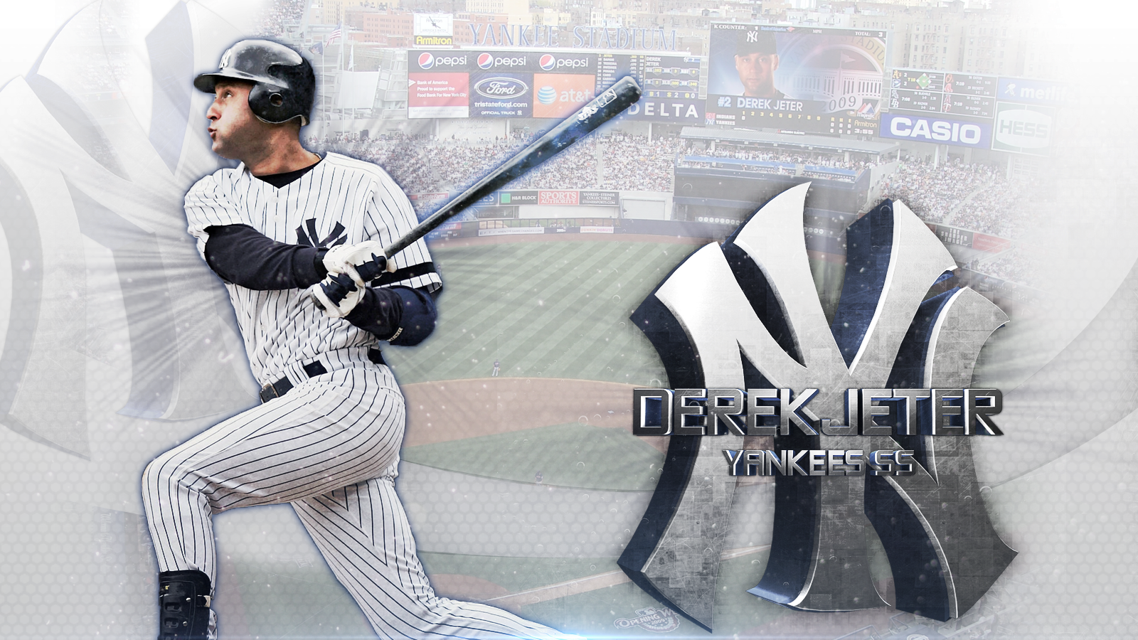 DEREK JETER #2  Derek jeter wallpaper, Derek jeter, Yankees baseball