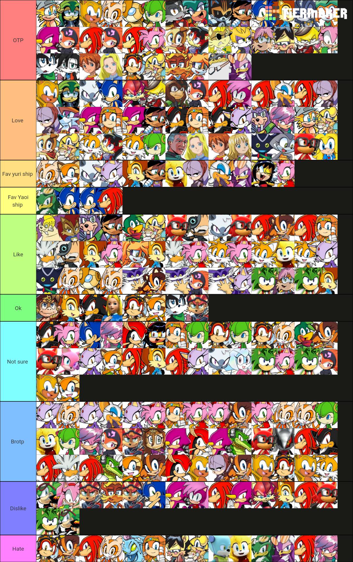 First time making a Sonic Ship Tier List and I picked the Ultimate