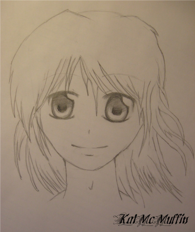 HandDrawn Manga Girl-Windblown