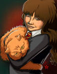 Hermione and Crookshanks by Ederoi