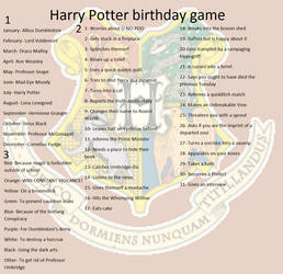 Harry Potter birthday game