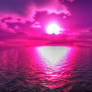 Purple Sunset Over The Ocean