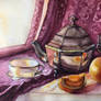 warm still life composition
