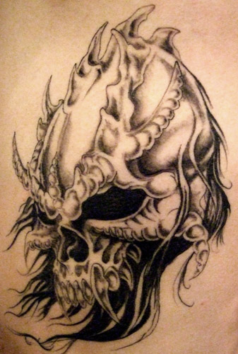 demon skull tattoo