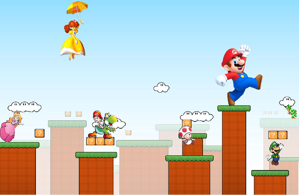 Super Mario and the gang! by GoofyGoober1012 on DeviantArt