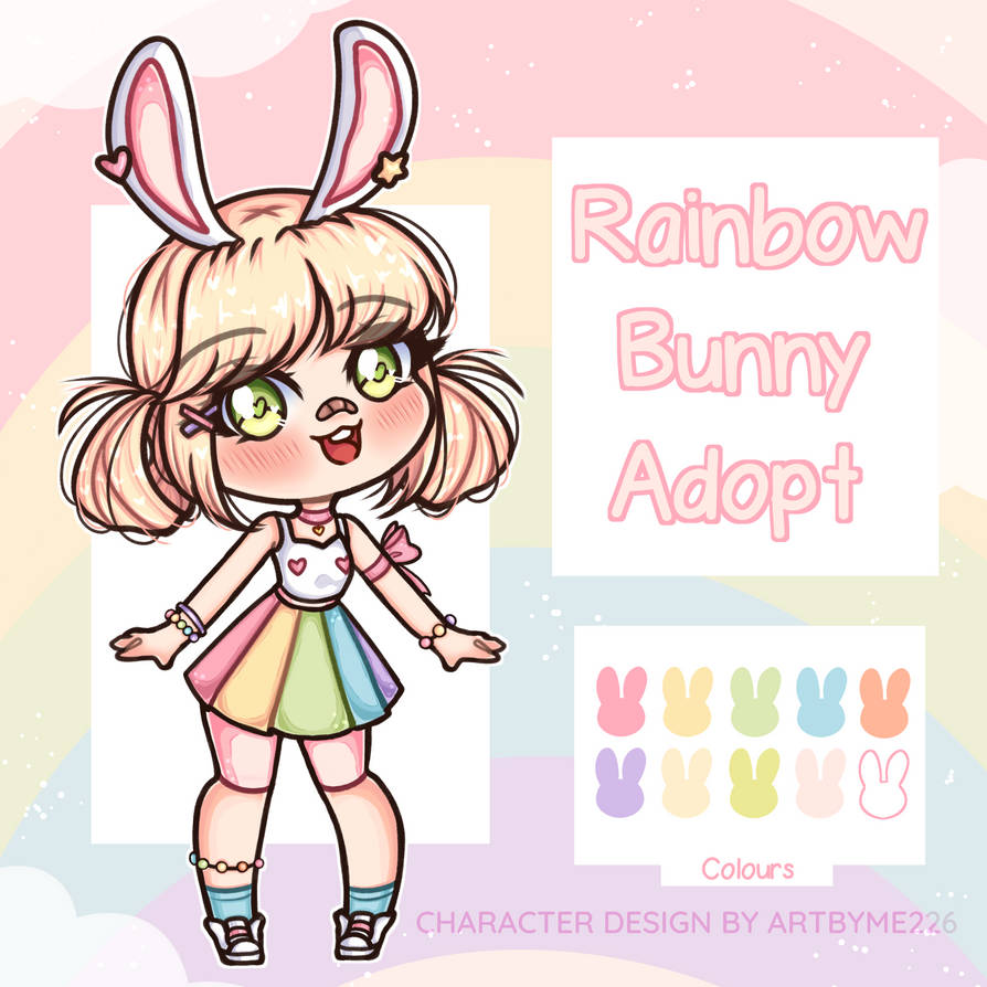 Rainbow Rabbit Deviantart Adopt- Rainbow Bunny by artbyme226 on DeviantArt