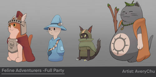 Feline Adventurers - Full Party