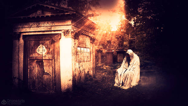 Photomanipulation - Cemetery Statue [DroneArts]