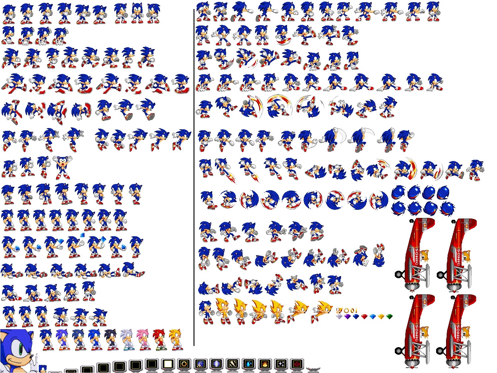 Sonic Modgen Original and Fixed Sprites Sheet by SonicFanSheet on DeviantArt