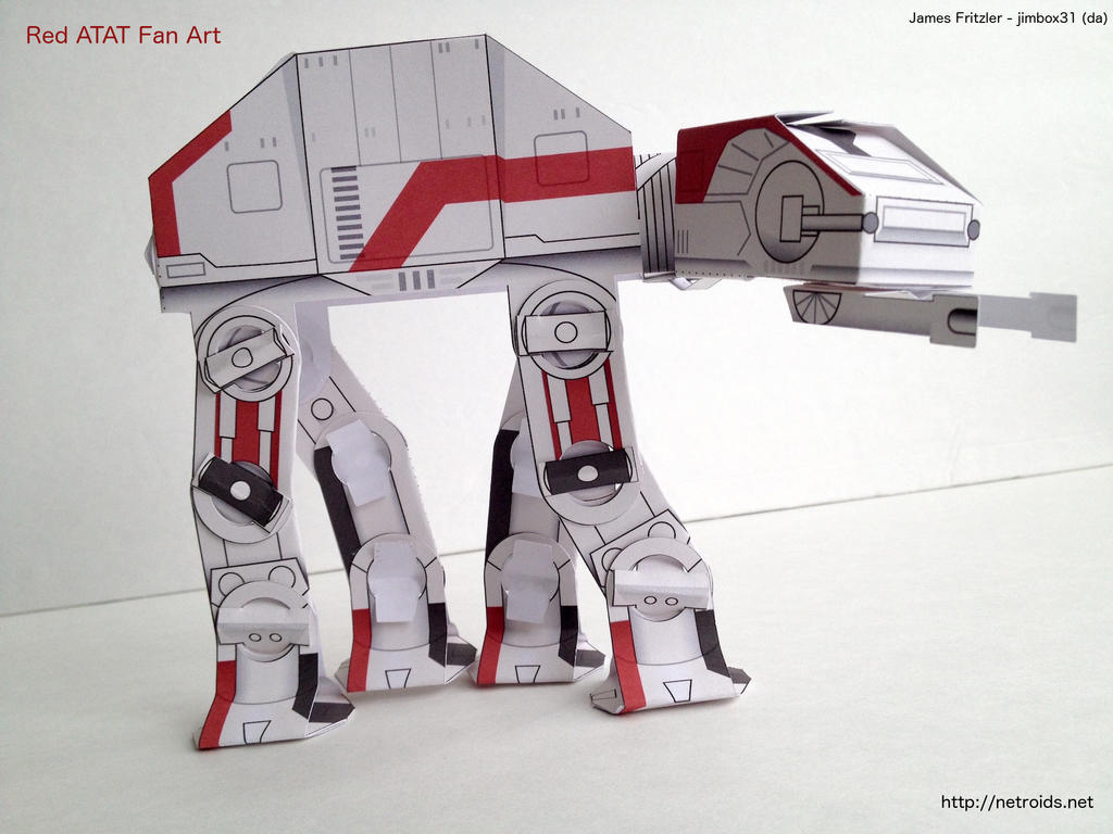 Papercraft Rt Red Star Wars ATAT Papercraft only 15 parts! by jimbox31 on DeviantArt