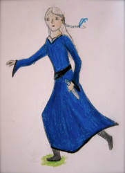 A girl in blue