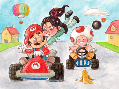 Vanellope meets Mario Kart