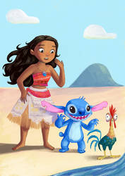 Moana and Stitch