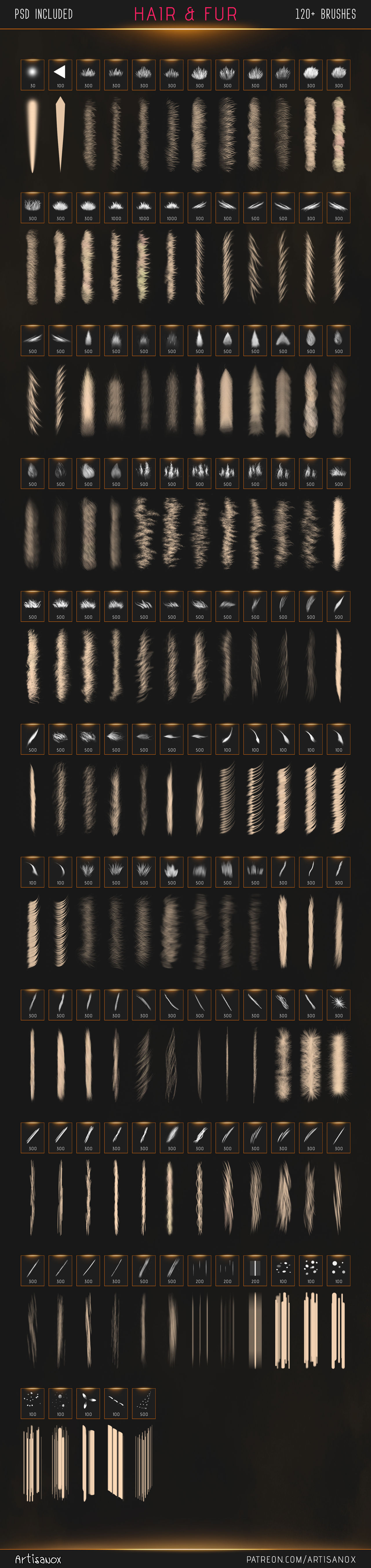 Brushset Preview: Hair / Fur Collection