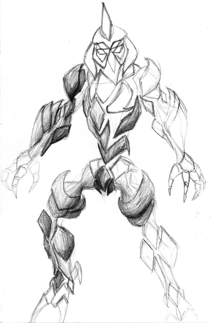 Insectoid Drawing Insectoid Sketch by etzamnar on DeviantArt