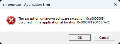 The exception unknown software exception occurred by JulieGill1993 on ...