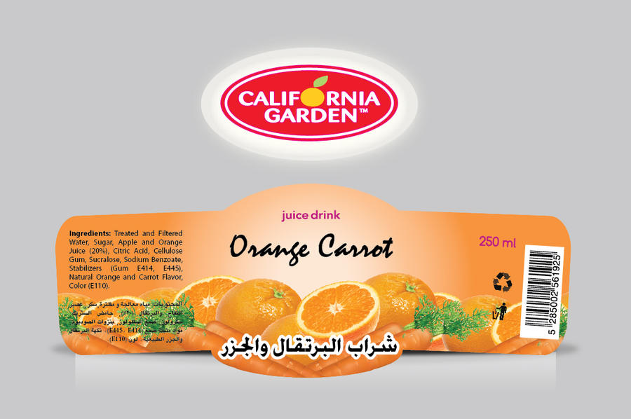 Calofornia Garden juice labels