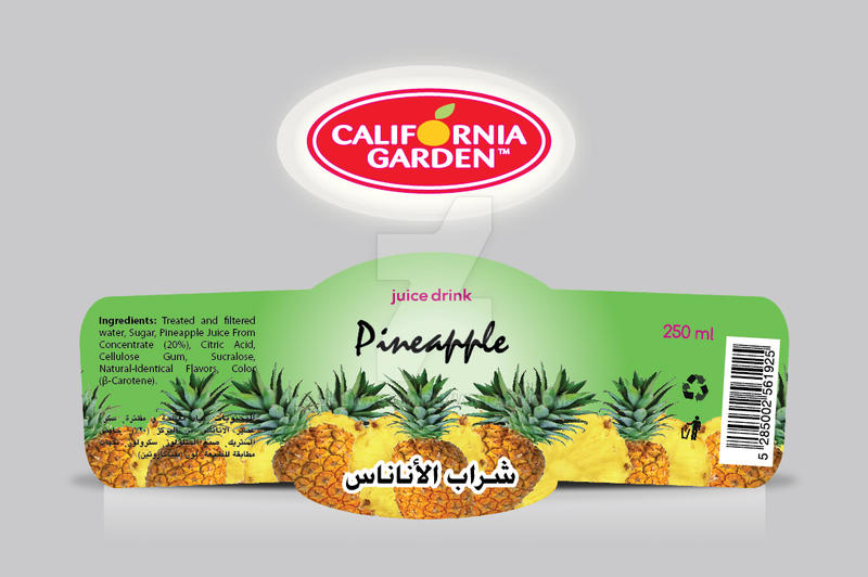 Calofornia Garden juice labels