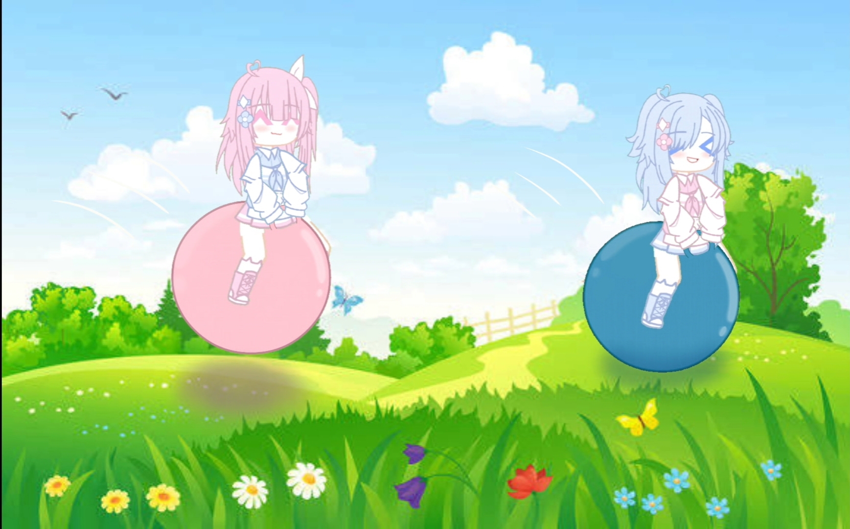 Two Cute Girl Plays Hopperball By BIASAGABUT On DeviantArt two-cute-girl-plays-hopperball-by-biasagabut-on-deviantart