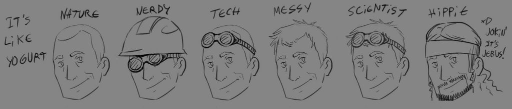 TF2 Engineer hairstyle study