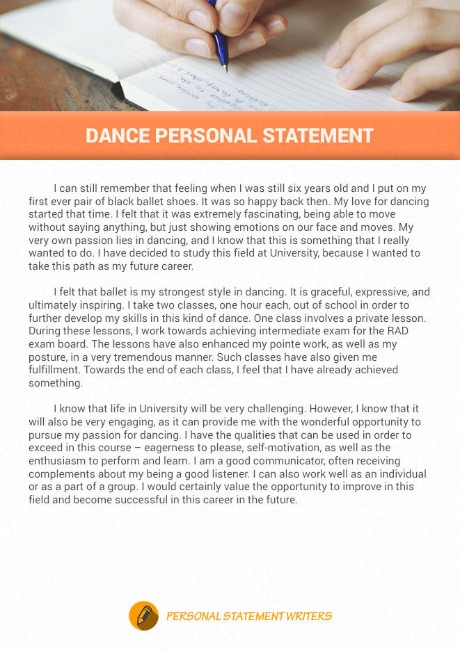 writing about dance in personal statement