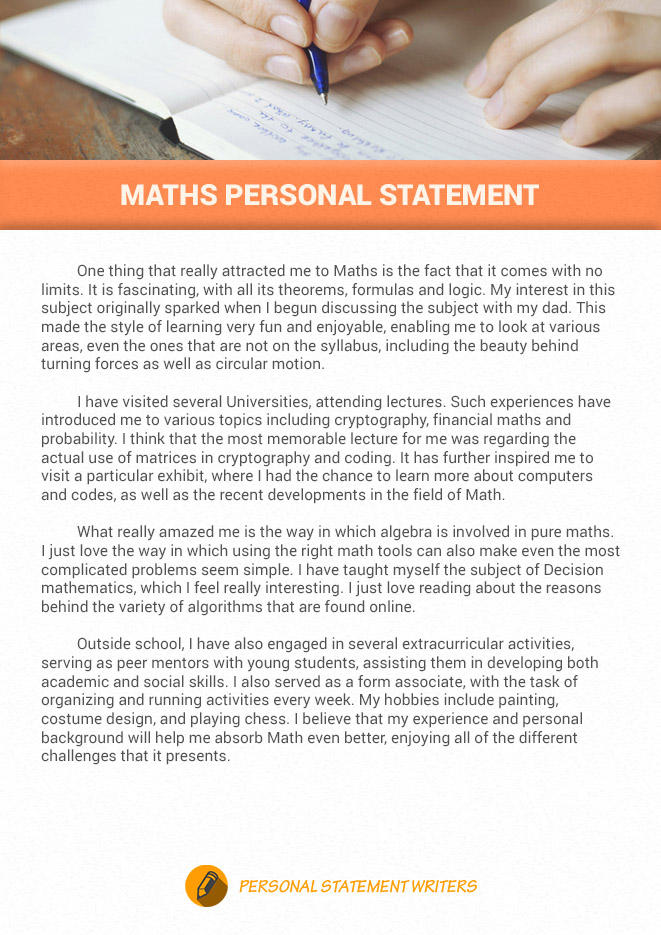 personal statement for degree in mathematics