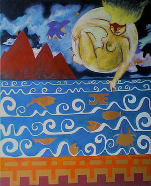 La luna jugando con el mar / The moon playing with by Gape81