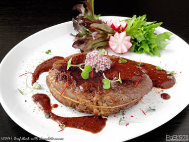 Beef Steak with chocolate sauce