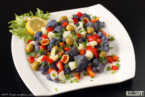 Purple cauliflower salad
