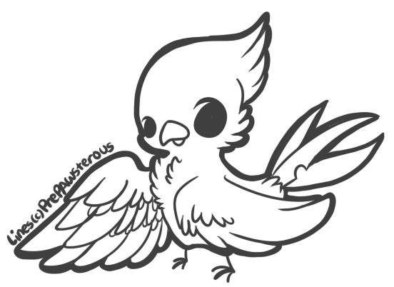 :Free Use Bird Lineart: