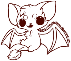 :Free Use Bat Lineart: